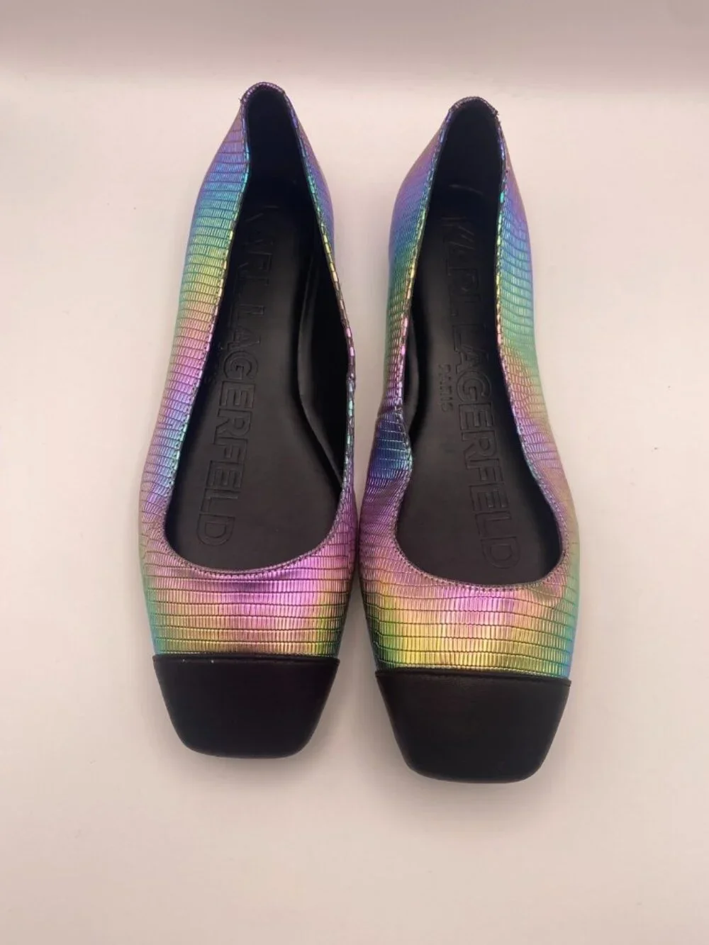 Karl Lagerfeld Womens Paris Zayna Flat Square Toe Sandal Sz 8